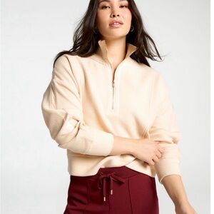 Calia women’s elevate ripple 1/4 zip pullover in sun cream.